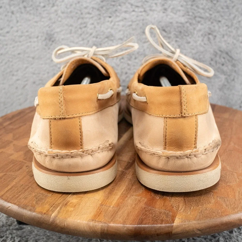 Sperry Gold Cup Boat Shoes Mens 15 M A/O 2-Eye 2-Tone Cream Leather Preppy